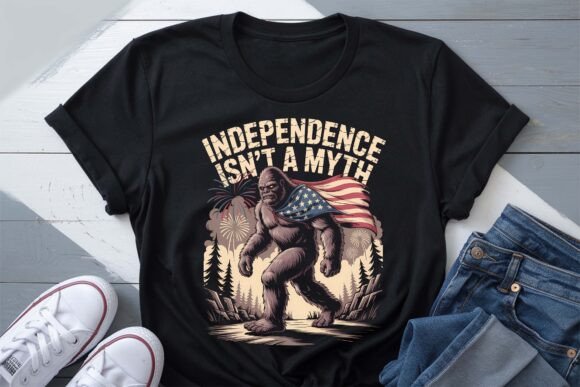 Bigfoot USA – Independence is Real PNG: A Design Asset for Patriotic Creativity