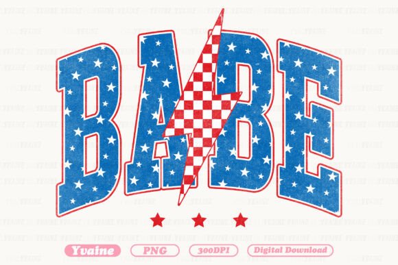 Bold Independence Day Design: The BABE Patriotic PNG