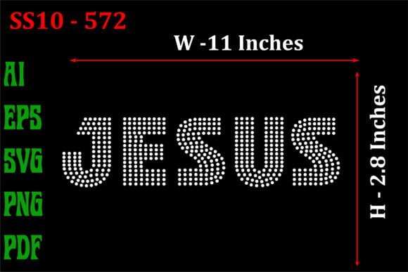 Jesus Rhinestone Template: SS10 Sparkle for Design Projects