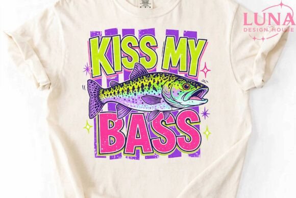 Kiss My Bass Fishing Sublimation PNG: A Designer's Asset