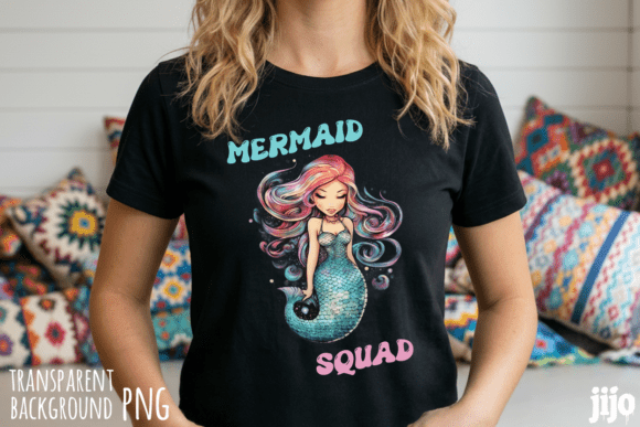 Mermaid Squad Fantasy Ocean PNG for Vibrant Design Projects
