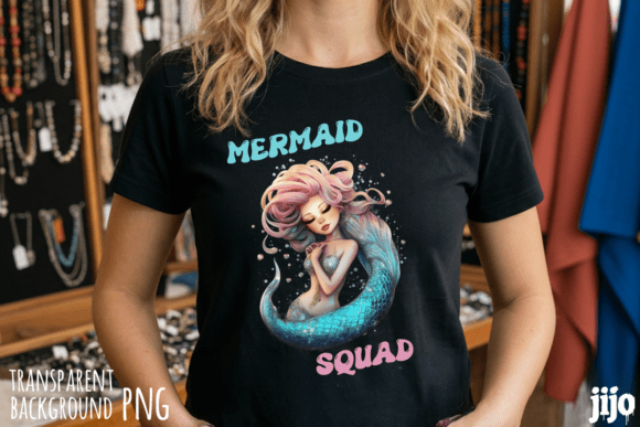 Mermaid Squad Ocean Fantasy PNG: Dive into Vibrant Design