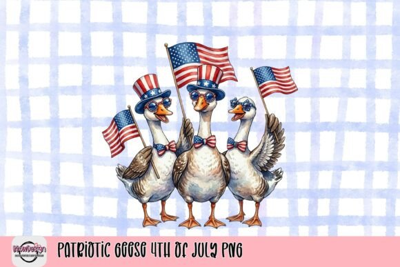 Patriotic Geese 4th of July PNG: A Charming Design Asset