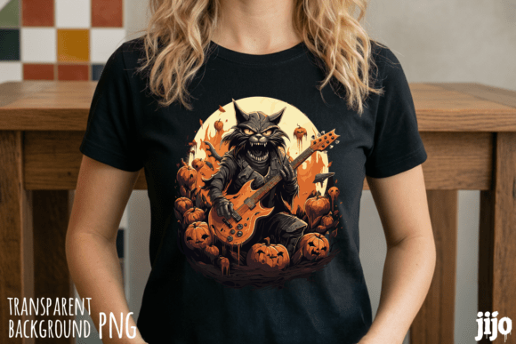 Punk Halloween Cat Guitar PNG: A Designer's Ultimate Asset
