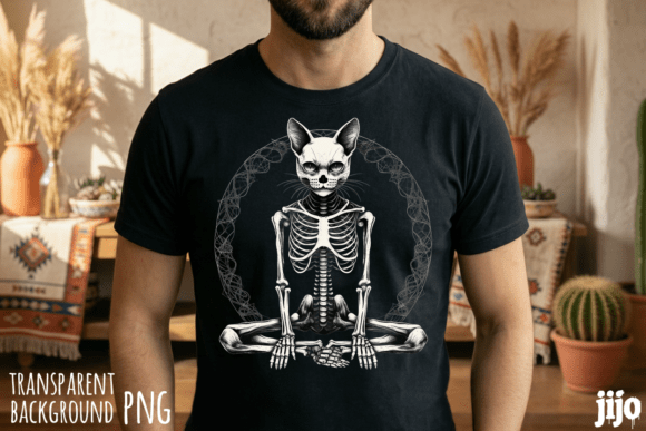 Skeleton Cat Yoga Halloween PNG: A Designer's Guide to Spooky, Stylish Graphics