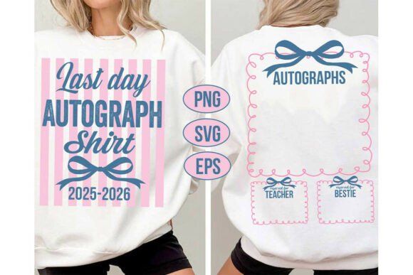 Striped Last Day Autographs SVG: Modern Design Asset