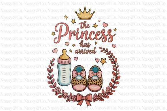 The Princess Has Arrived: A Versatile Baby Girl PNG for Modern Design