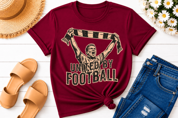 United by Football PNG: A Vintage Design Asset